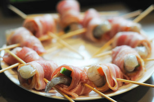 RAW Rolled Bacon Wrapped Shrimp